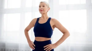 Confident woman over 50 standing strong at home ready to start isometric exercises for strength after 50You said: I have a website with the following category structure.